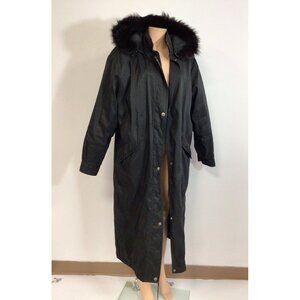 London Fog Winter Coat Faux Fur Trim Womens Large